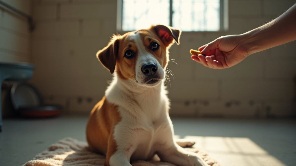 Bénévole de la SPA du Roannais accueillant un chien perdu dans le refuge