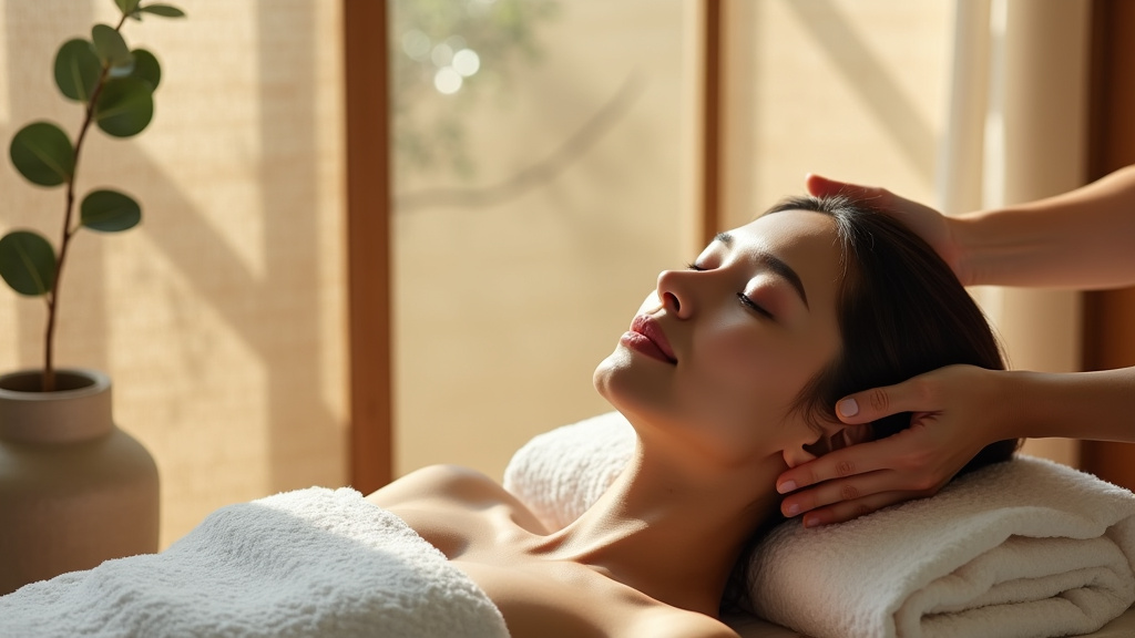 Avant/après d'un soin headspa - cheveux brillants et cuir chevelu purifié