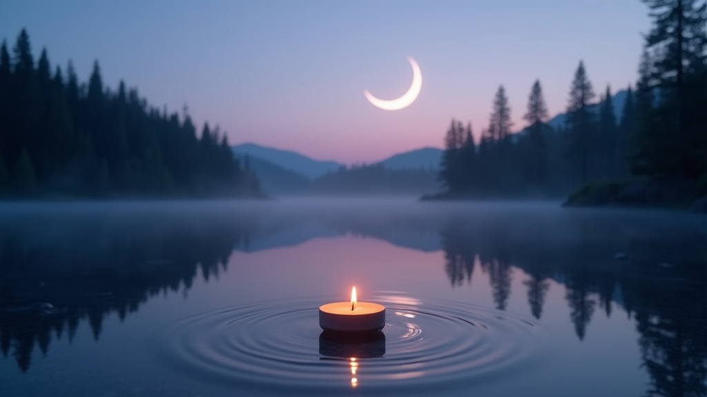 Illustration du cycle lunaire avec des symboles astrologiques et des phases lunaires.