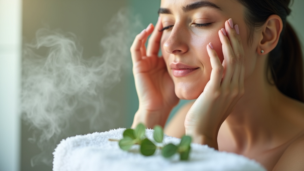 Inhalation de vapeur avec huiles essentielles pour dégager les voies respiratoires