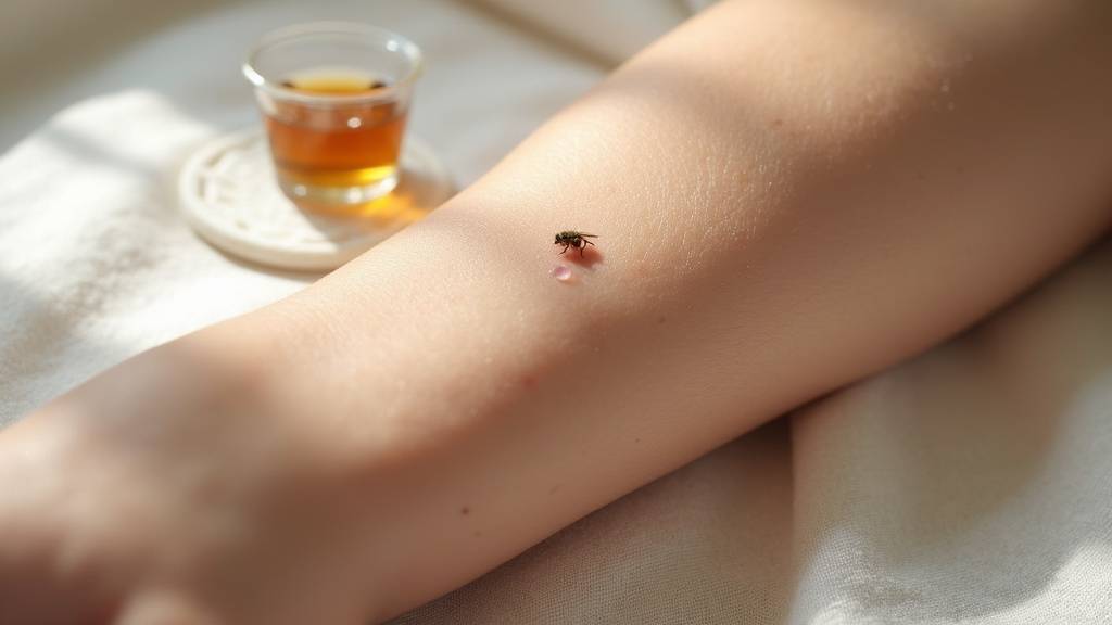 Illustration du dard d'abeille restant dans la peau après la piqûre