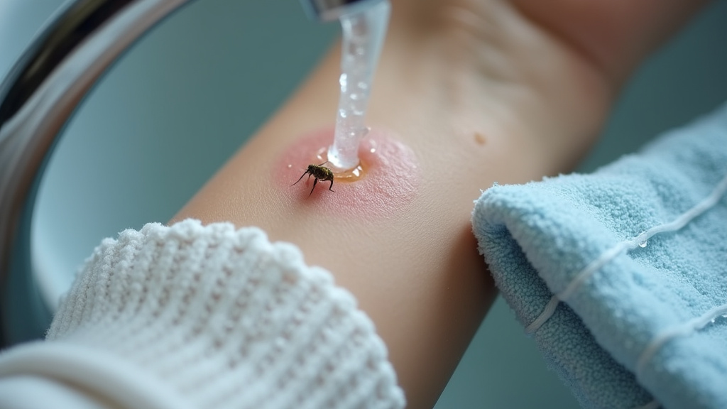 Symptômes typiques d'une piqûre de guêpe sur la main