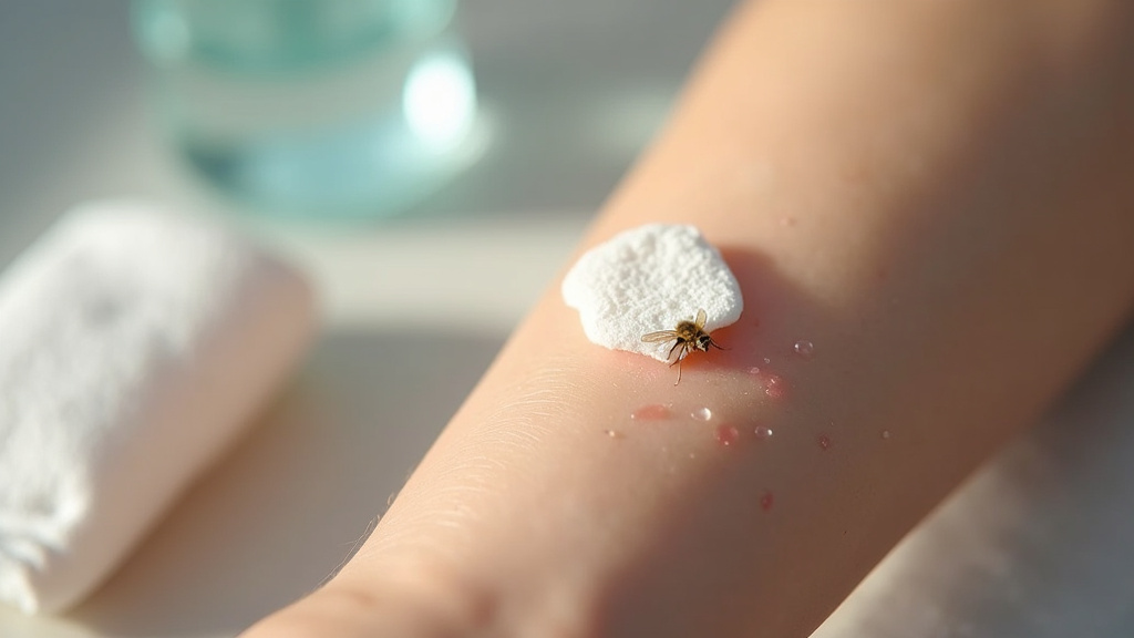 Enfant avec une piqûre de guêpe sur le bras